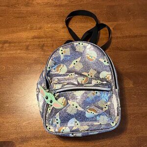 Baby Yoda Star Wars Mandalorian backpack small glitter